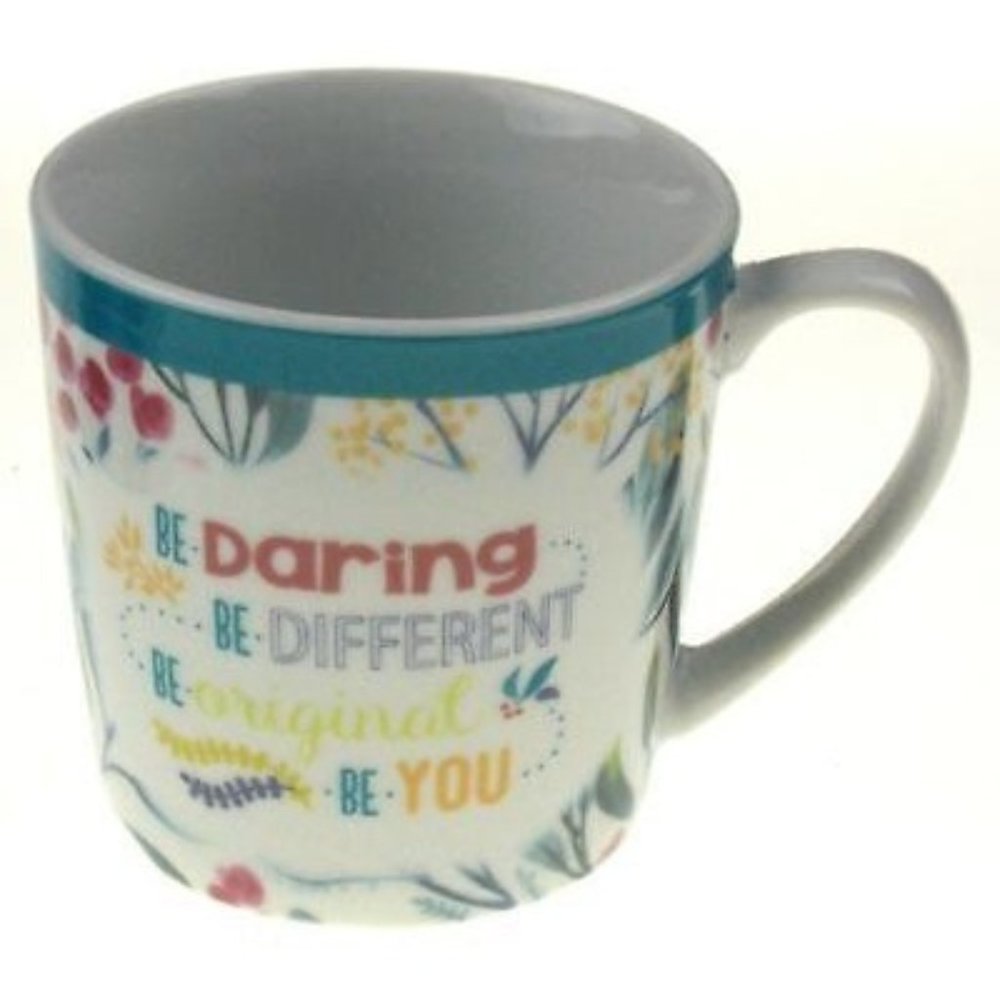 Brownlow Gifts White Coffee Mug Be Daring Different Original You Flowers